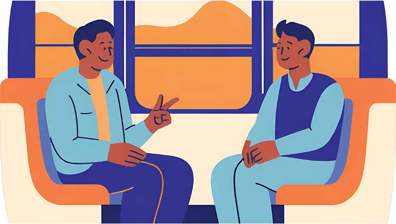 車内男性二人会話