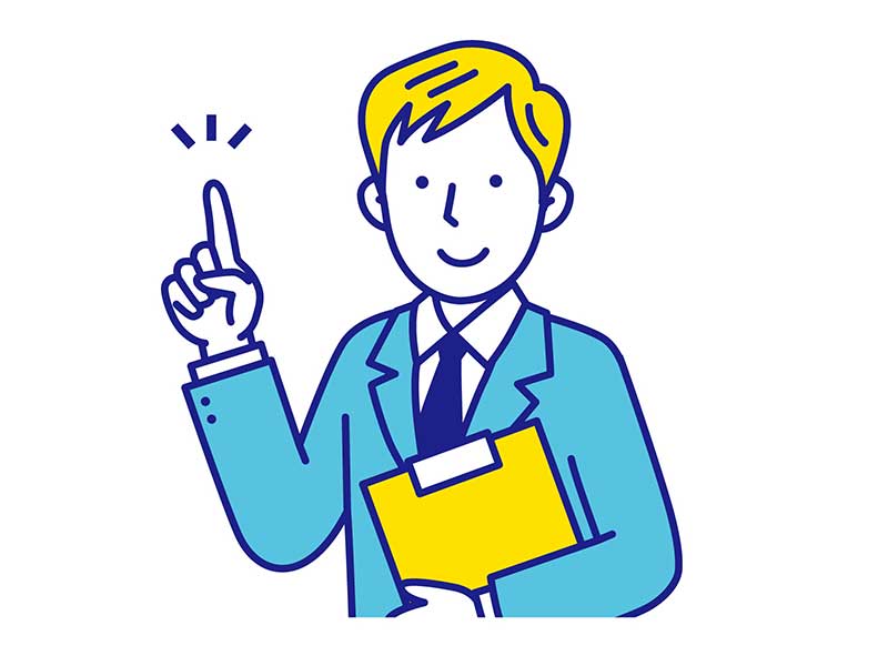 人差し指あげてる男性のイラスト