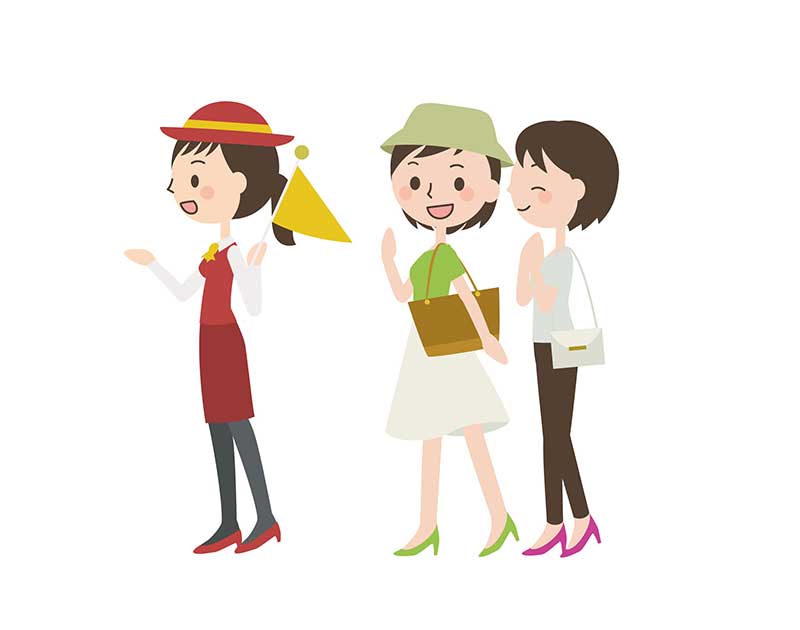 ガイドと観光客